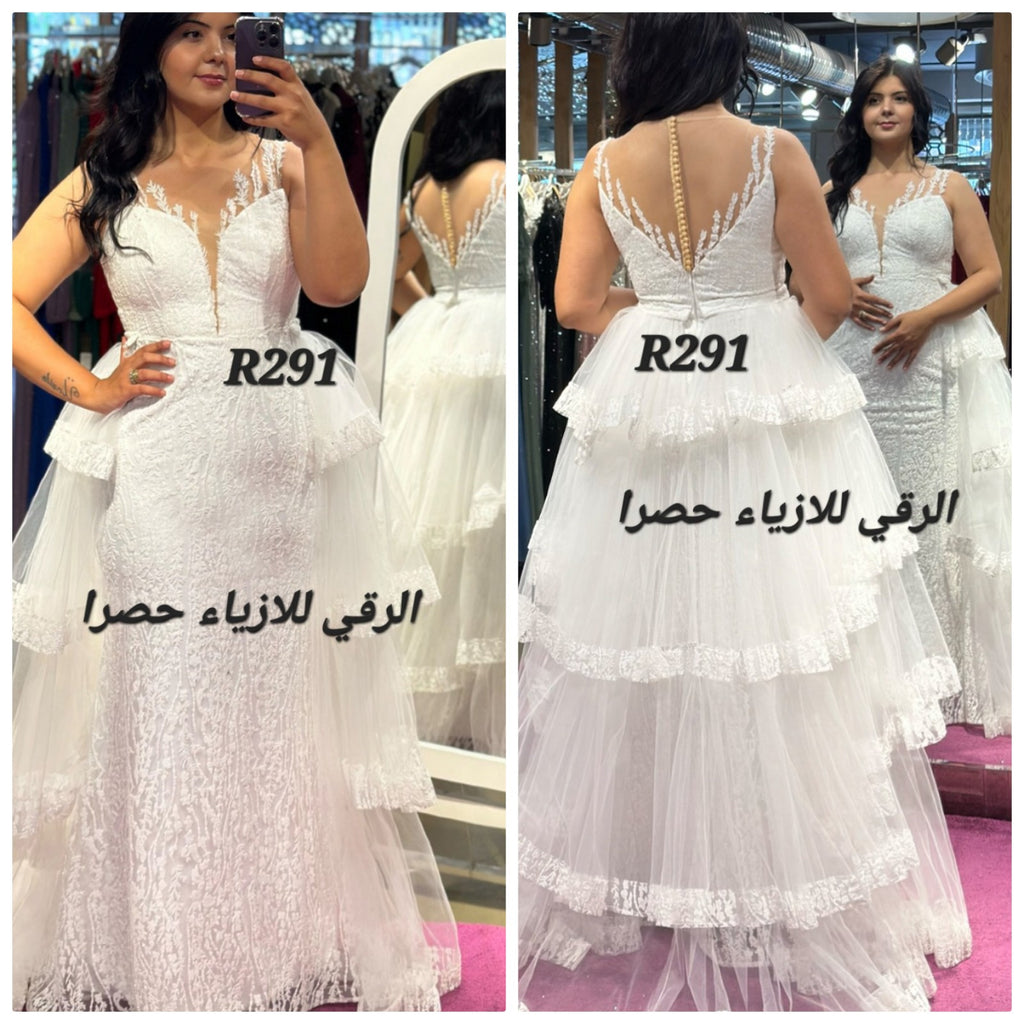 فستان سهرة مميز مع نفاش قابل للازالة R0291