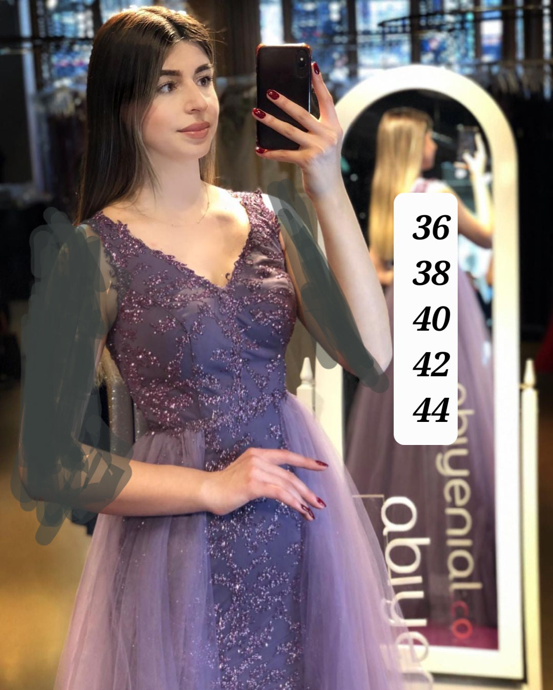 فستان سهرة ستريت مع ذيل نفاش بدون فتحات جانبية R0250