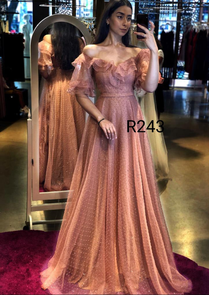 فستان كلوش نص كم R0243