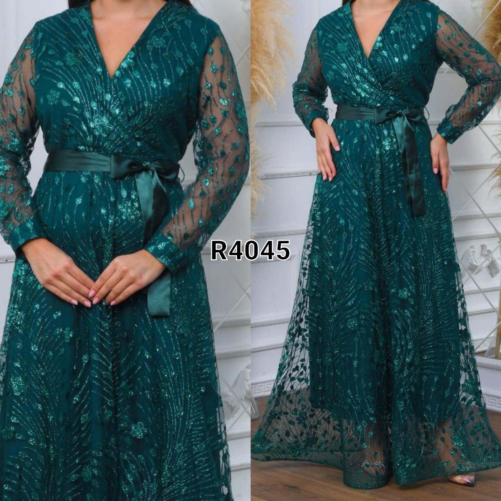 فستان مع لمعة للمقاسات الكبيرة R4045