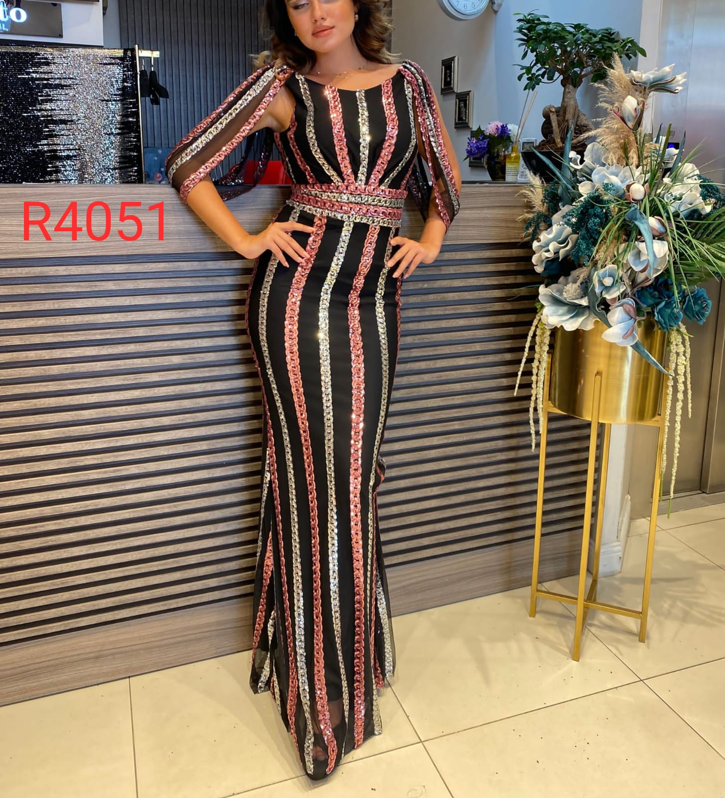 فستان مخطط R4051