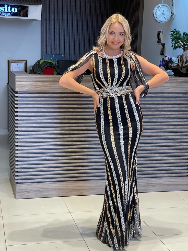 فستان مخطط R4051