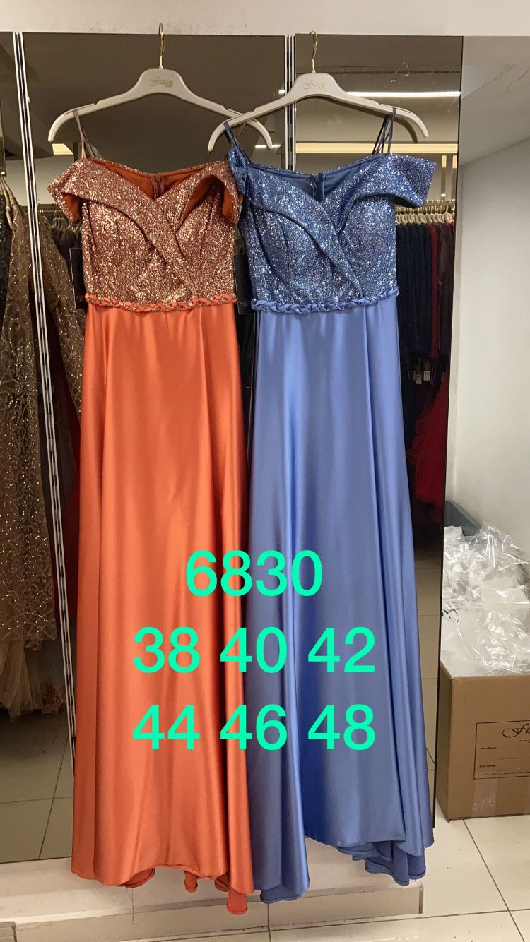 فستان سهرة ستان مميز R0249