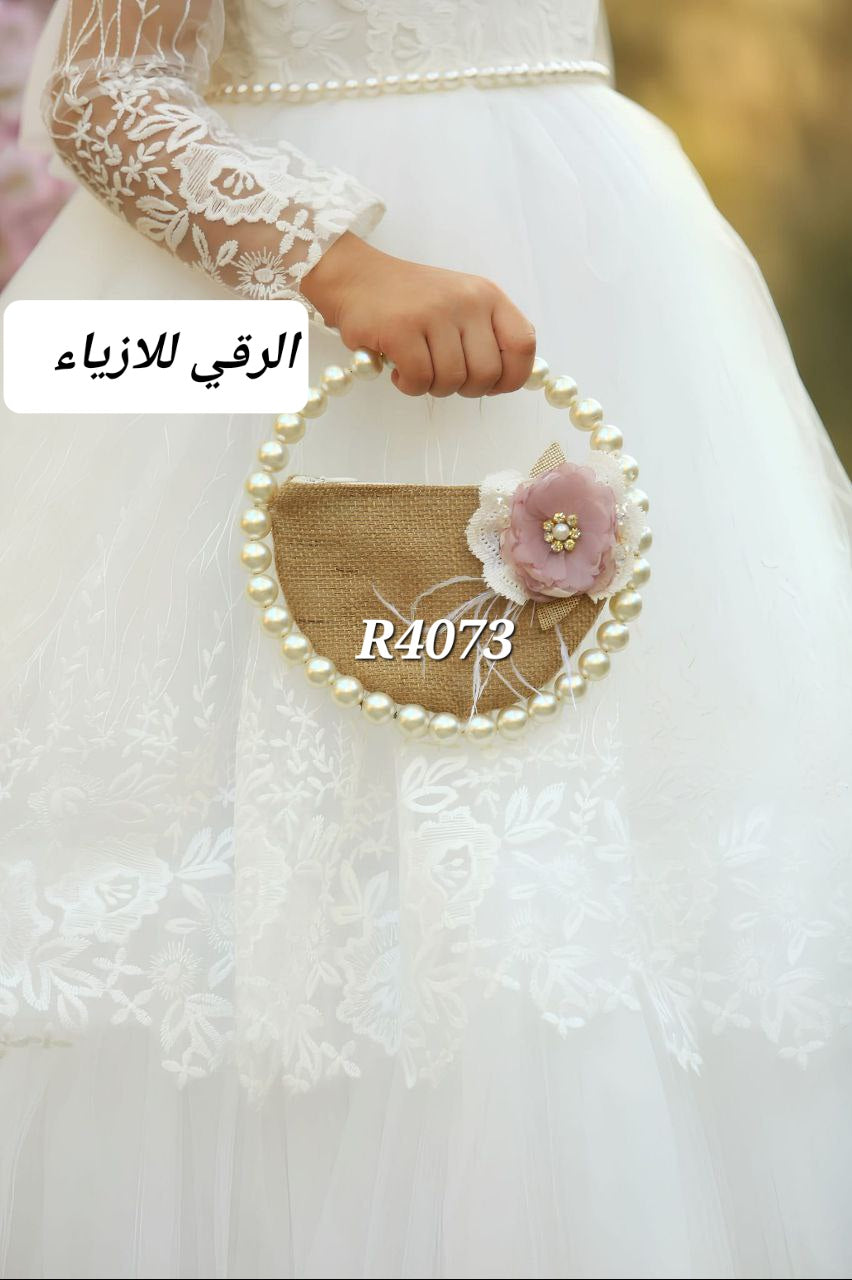 فستتان بناتي مميز ابيضR4073