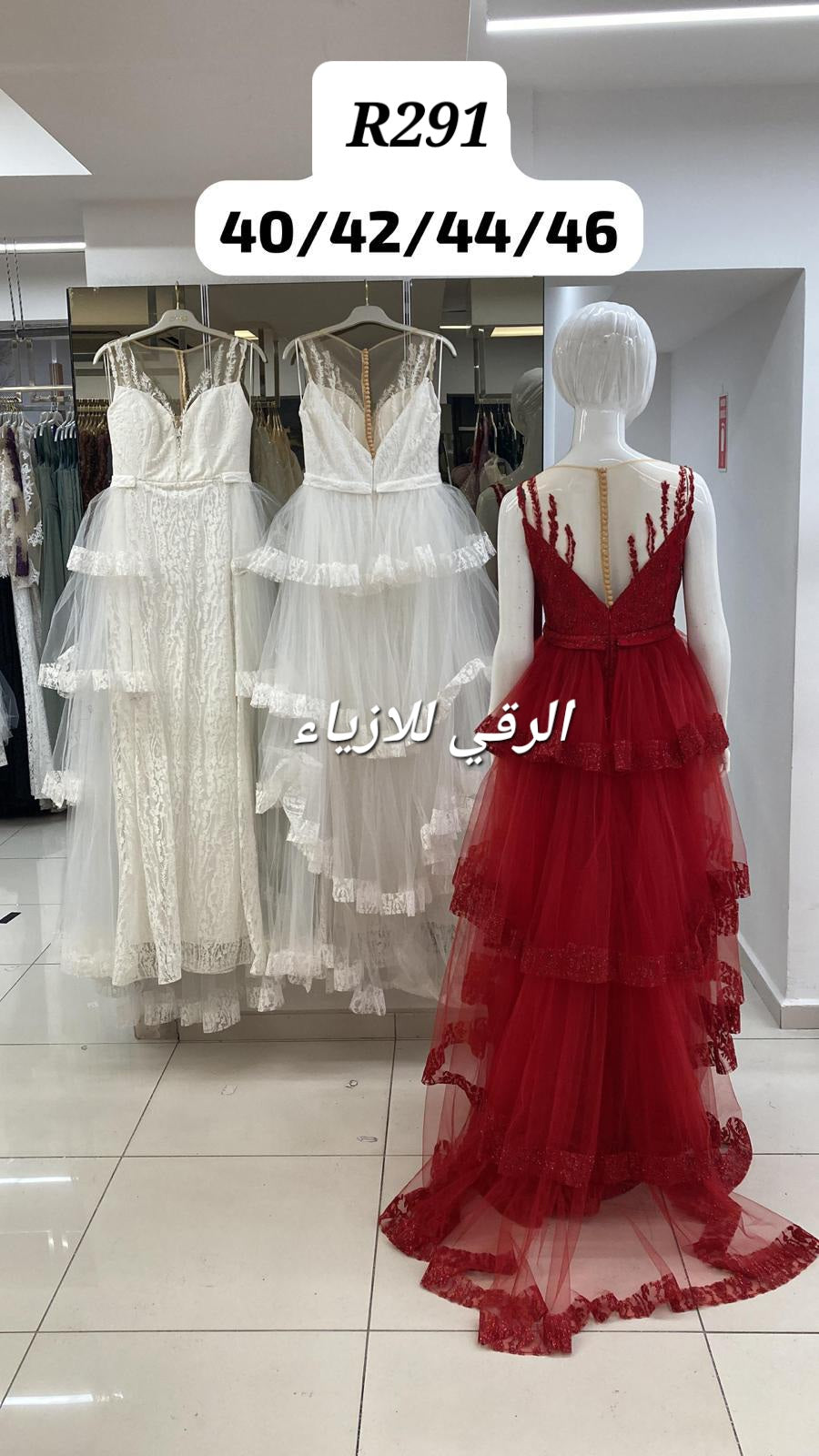 فستان سهرة مميز مع نفاش قابل للازالة R0291