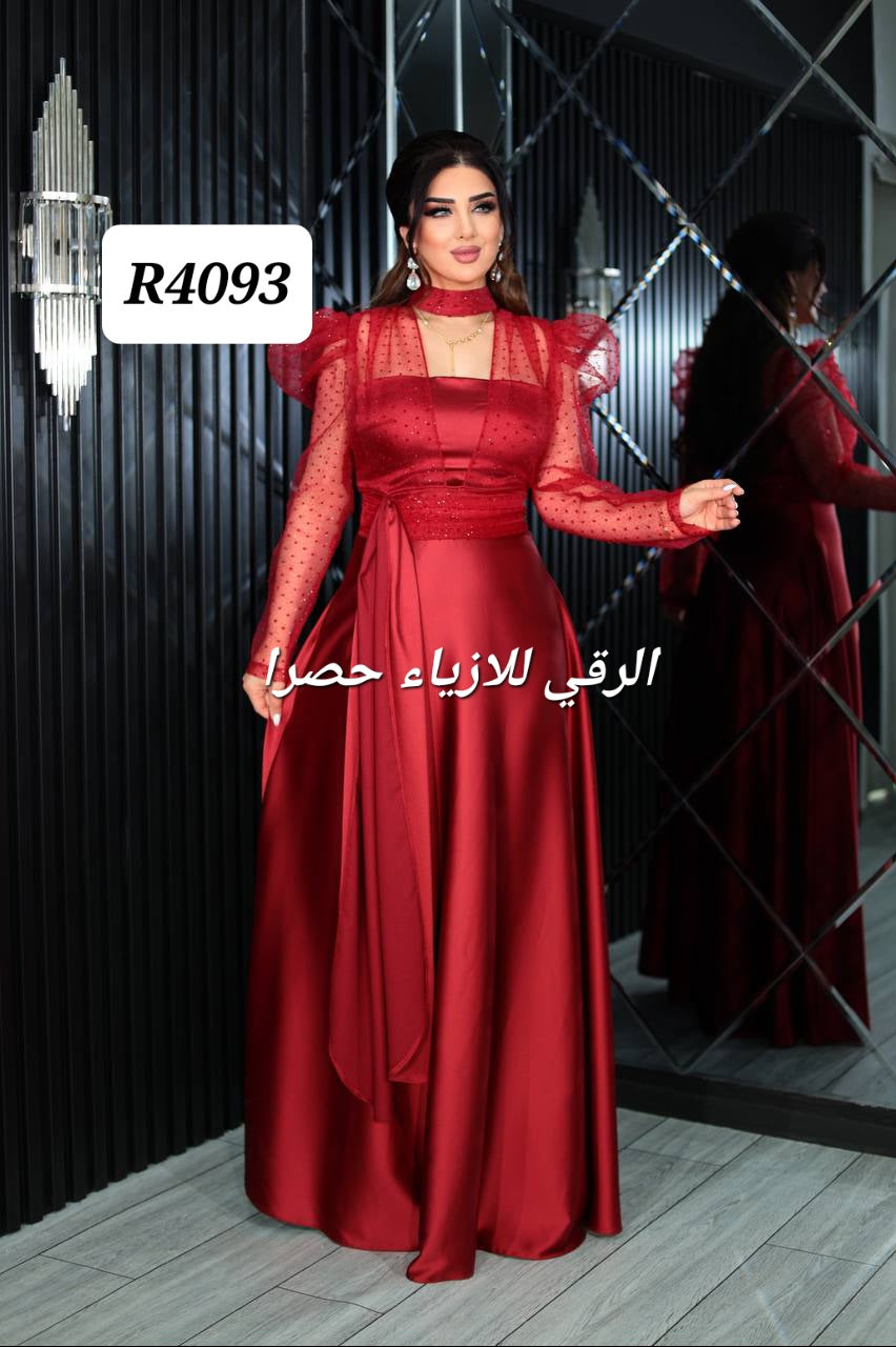 فستان ستان ناعم مميز قطعة واحدة R4093