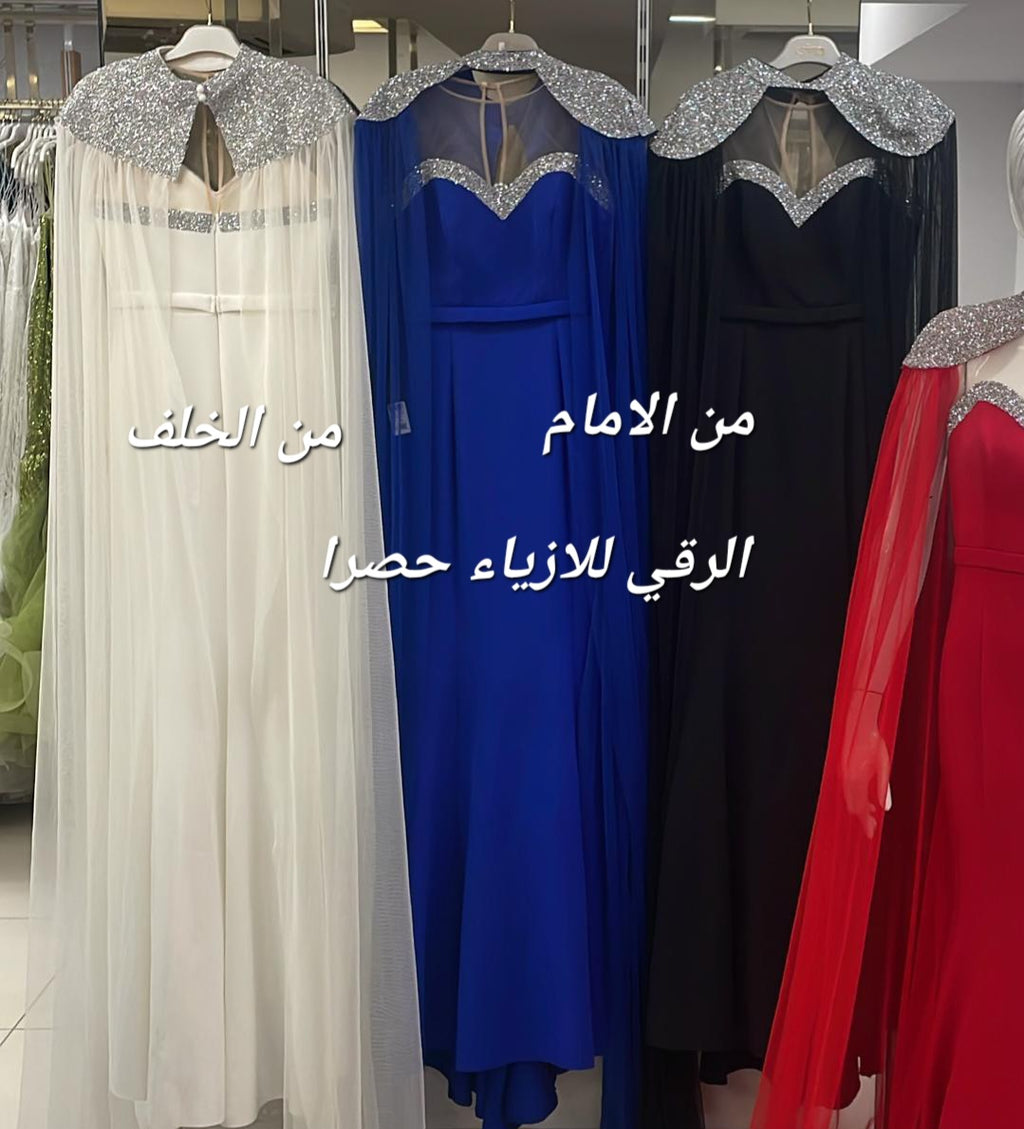 فستان سمكة من قطعتين فستان وشال R0295