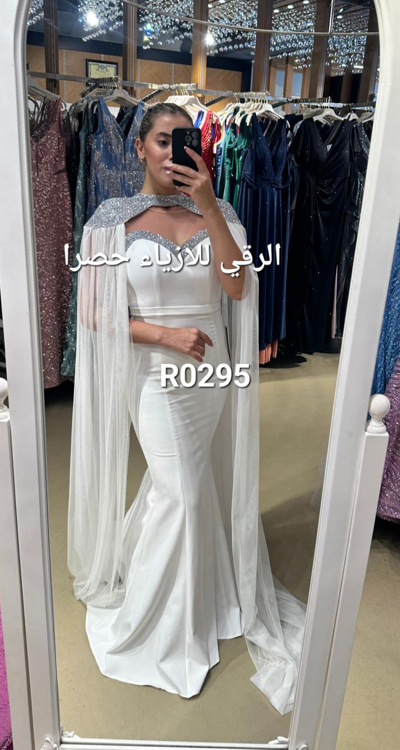 فستان سمكة من قطعتين فستان وشال R0295