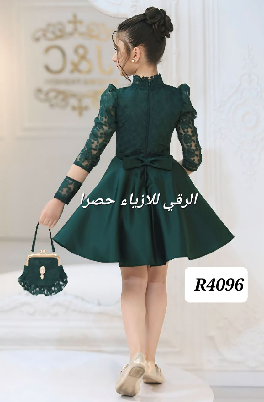 فستان بناتي اخضر R4096