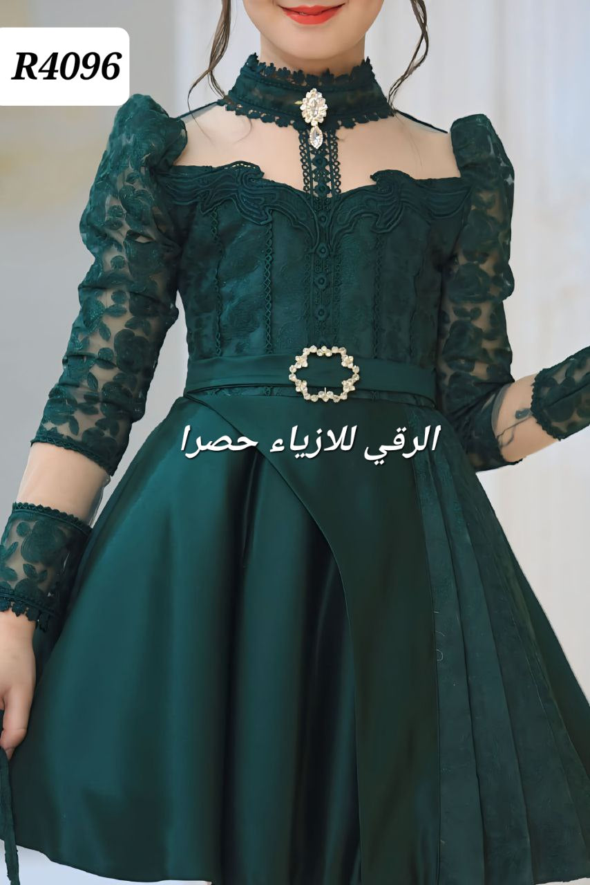 فستان بناتي اخضر R4096