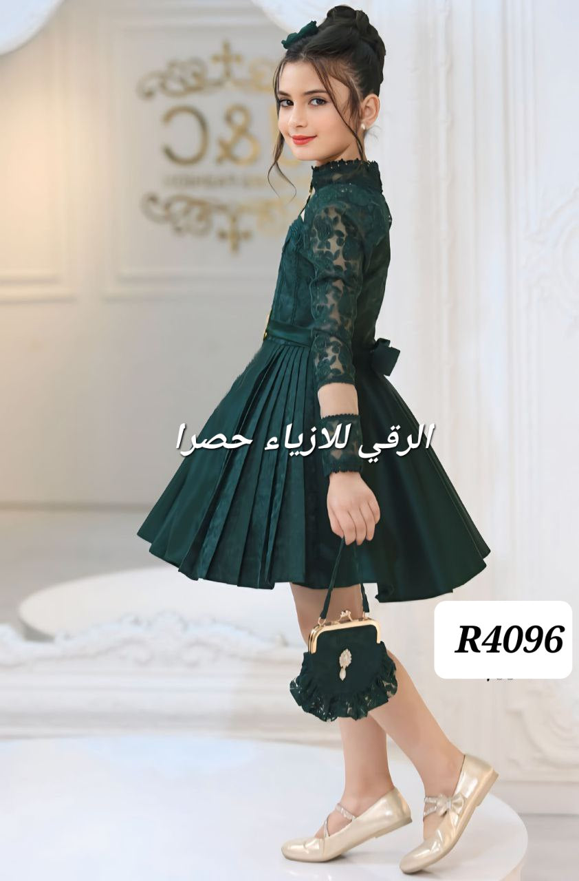 فستان بناتي اخضر R4096