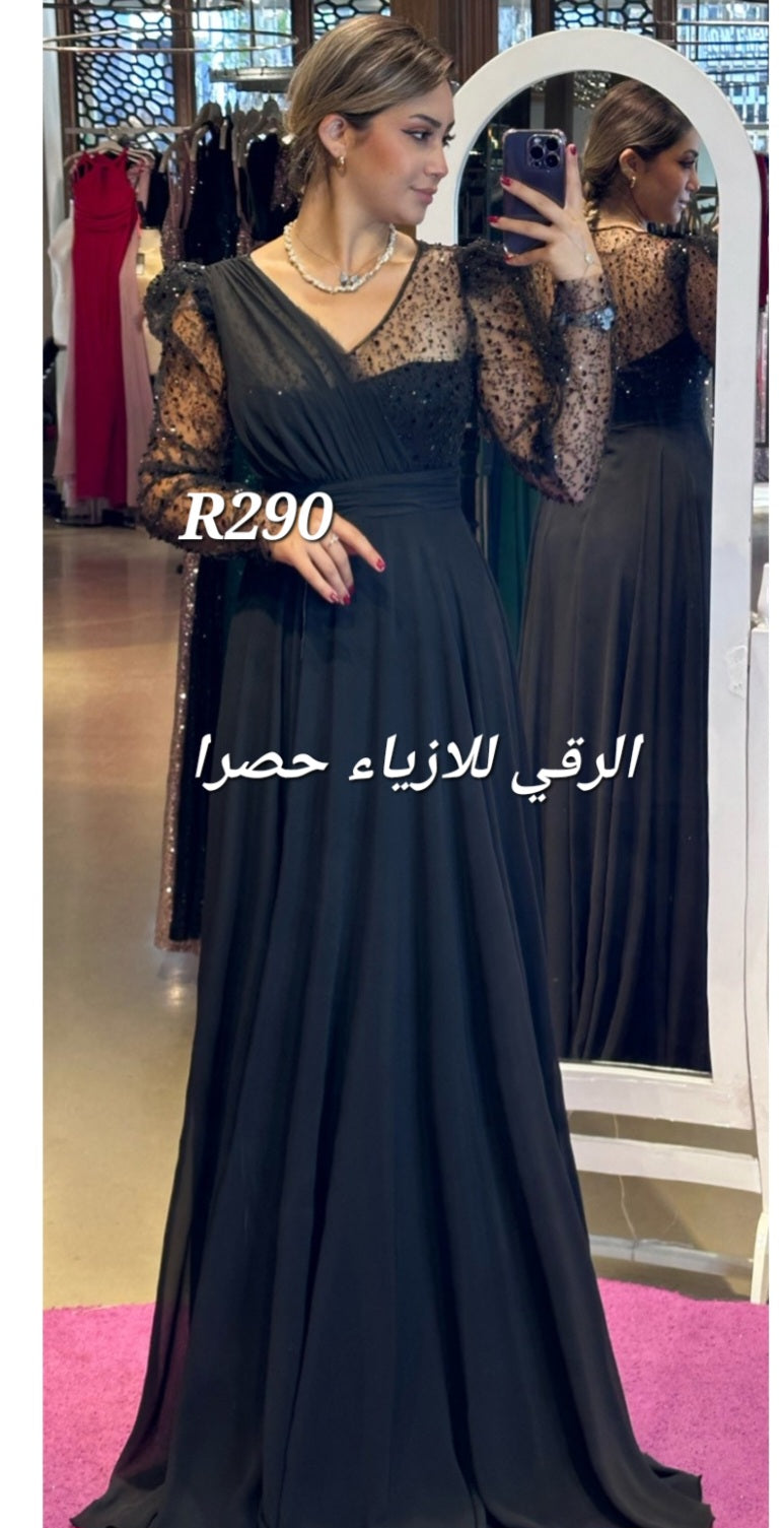 فستان سهرة شيفون ثقيل R0290