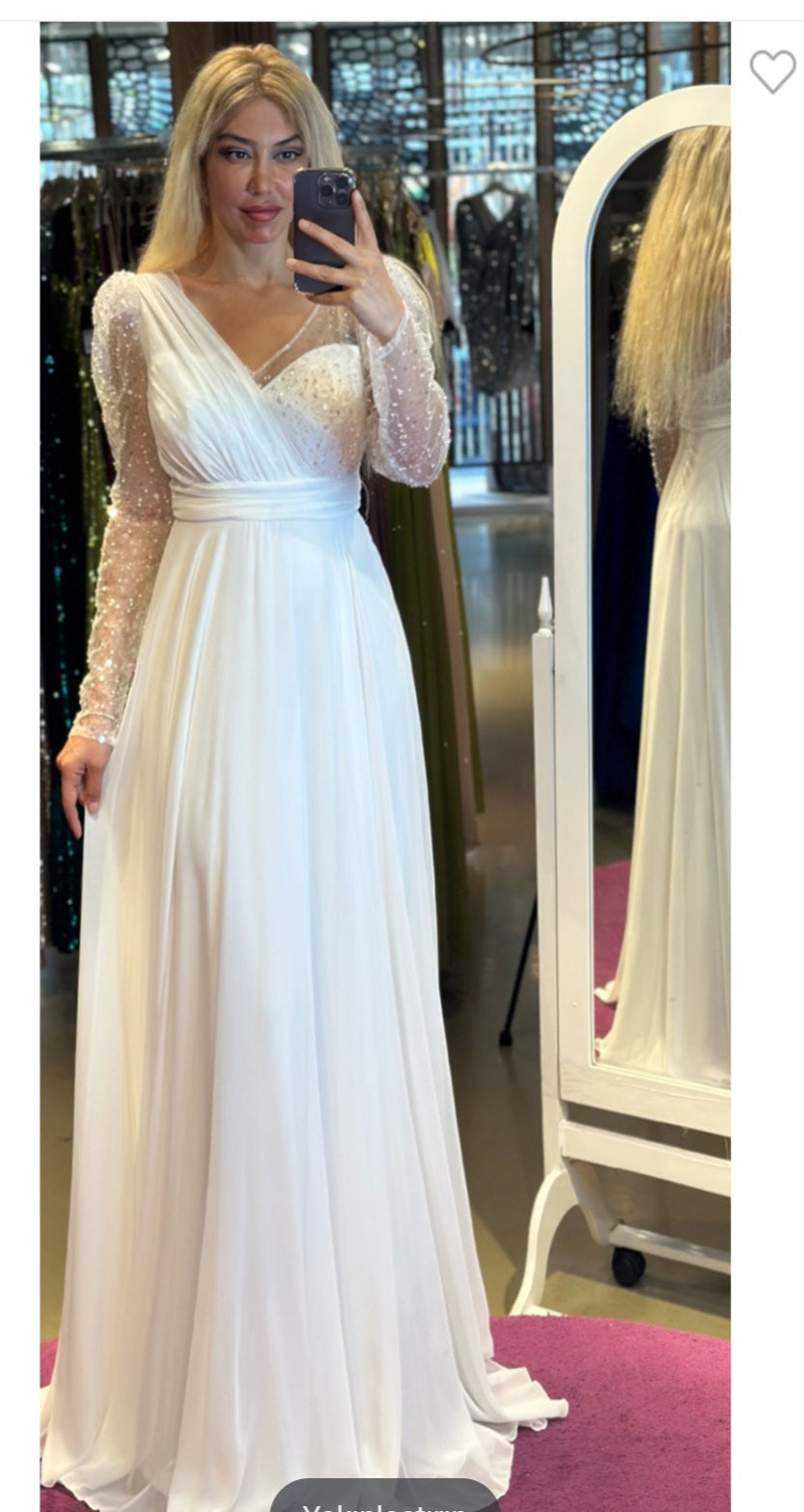 فستان سهرة شيفون ثقيل R0290