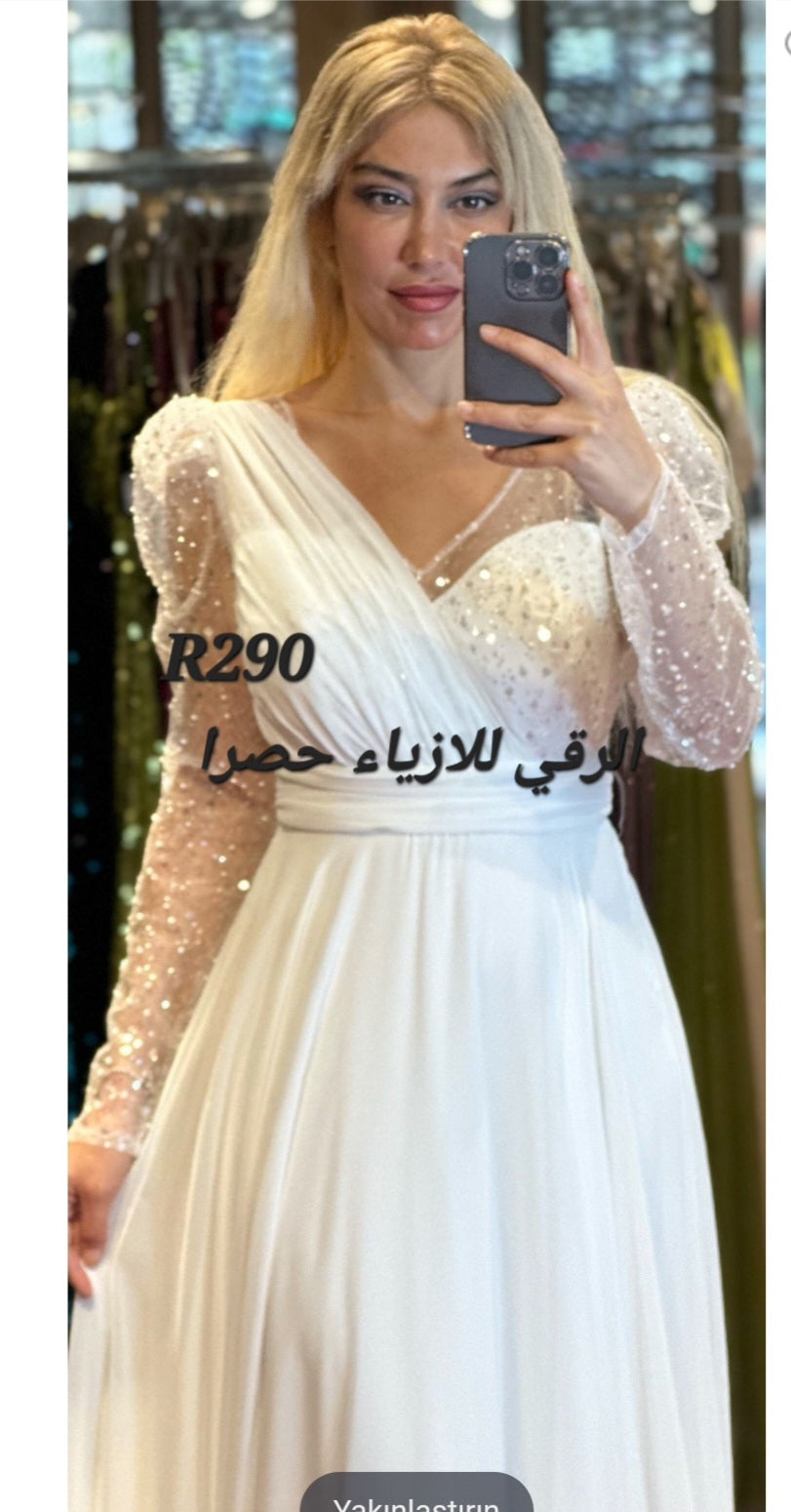 فستان سهرة شيفون ثقيل R0290