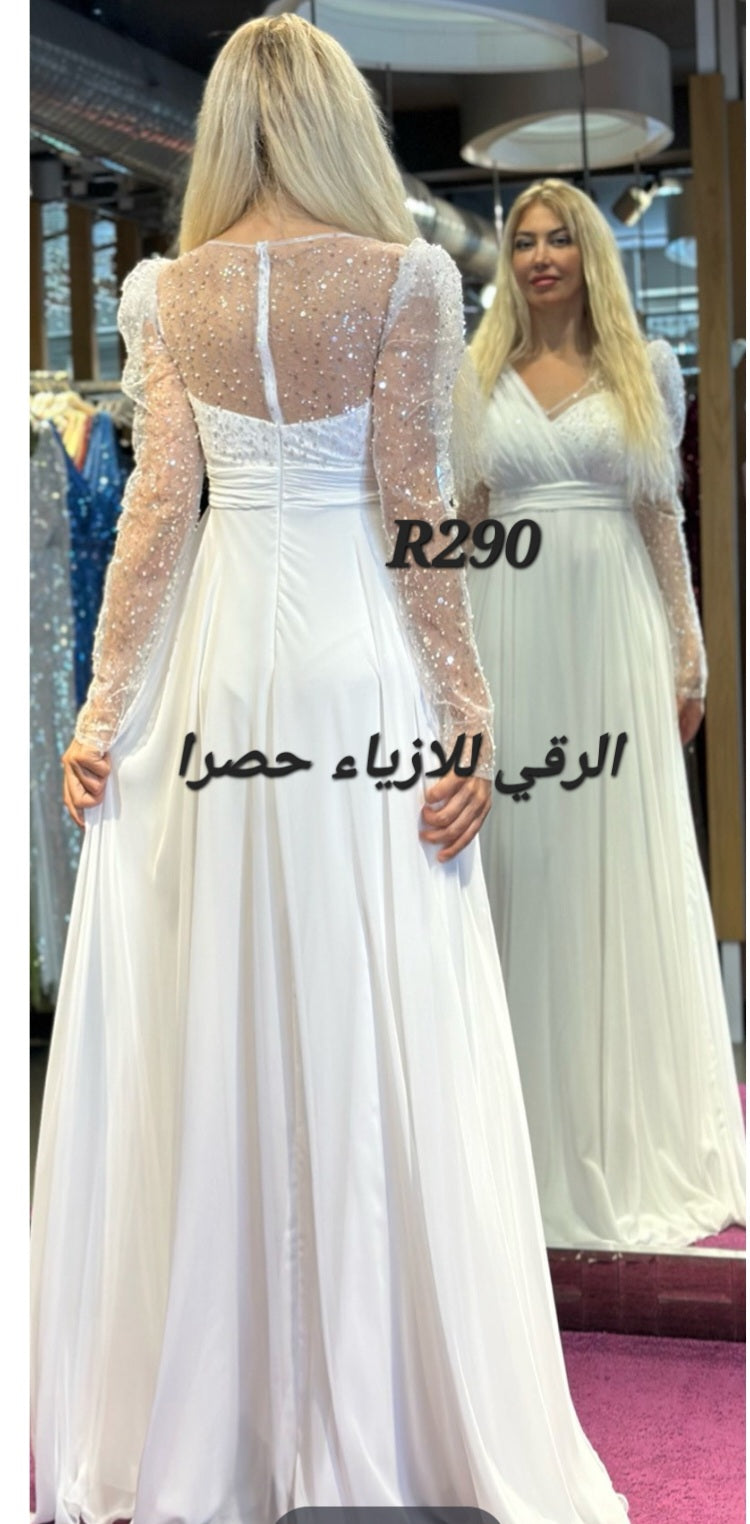فستان سهرة شيفون ثقيل R0290
