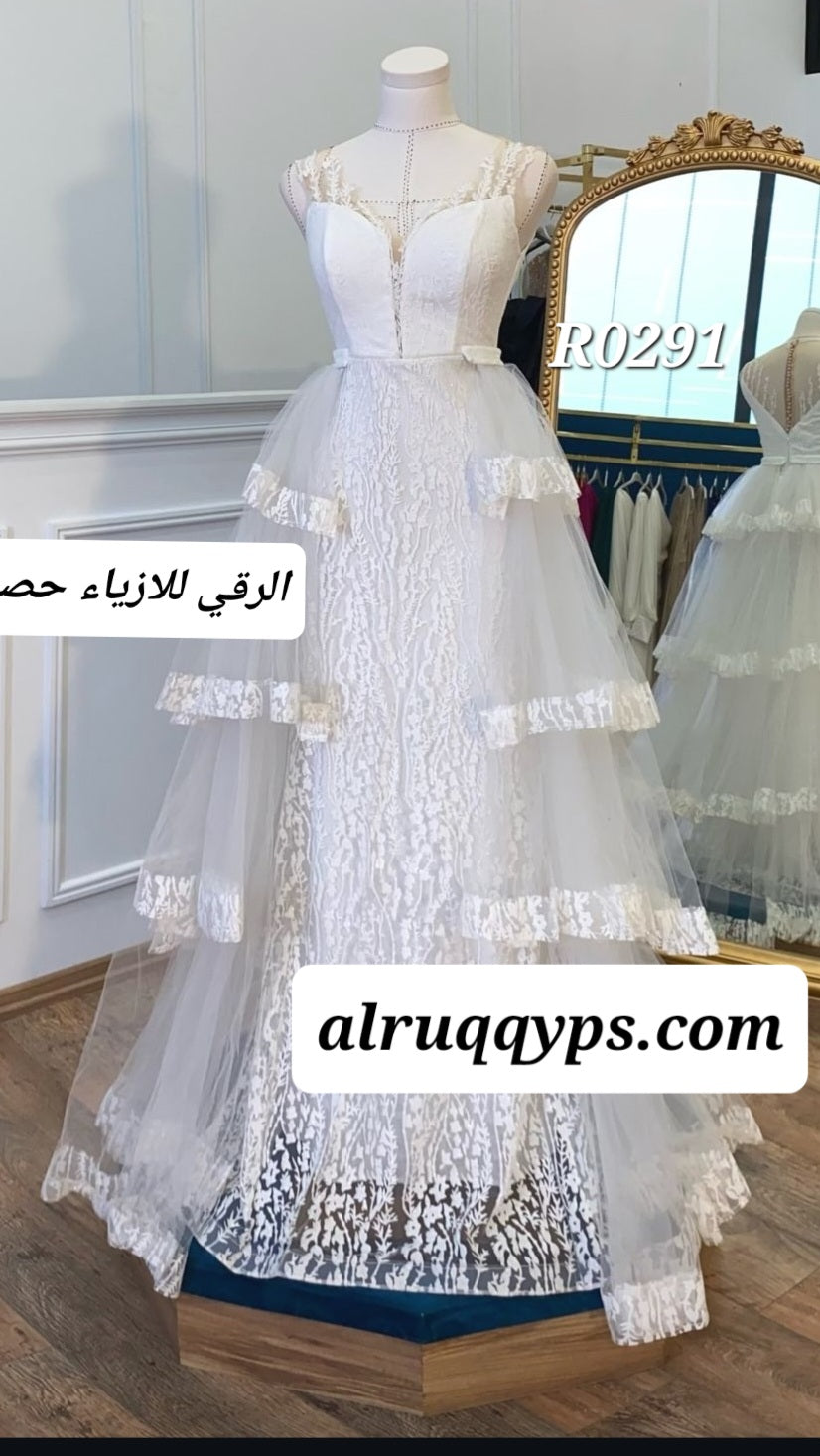 فستان سهرة مميز مع نفاش قابل للازالة R0291