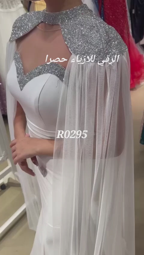 فستان سمكة من قطعتين فستان وشال R0295